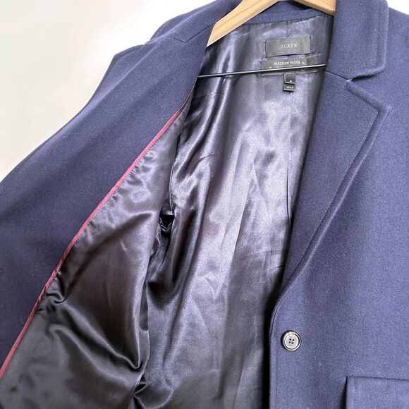 J.Crew Navy Deep Blue Wool Boyfriend Melton Wool Coat - Picture 8 of 14